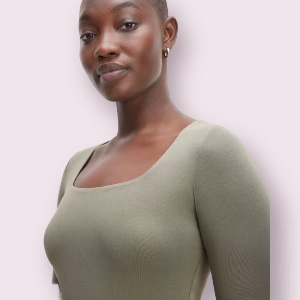 NEW Everlane Square-Neck Bodysuit Sage Green Size M! RARE COLOR/STYLE!